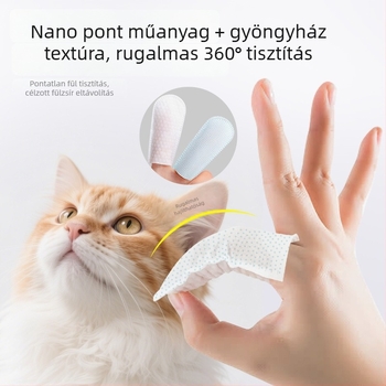Schrijer Kutya- és macska fül tisztító ujj törlőkendők – nem szőtt anyag, fül tisztítása, általános használat