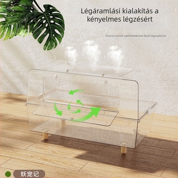 Demon Pet hörcsögketrec – műanyag, beltéri használat, rombusz alakú, pihenés és elrejtőzés, minimalist stílus