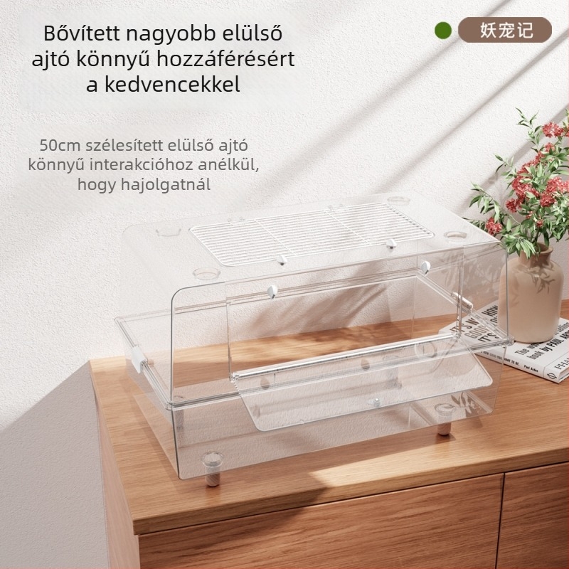 Demon Pet hörcsögketrec – műanyag, beltéri használat, rombusz alakú, pihenés és elrejtőzés, minimalist stílus