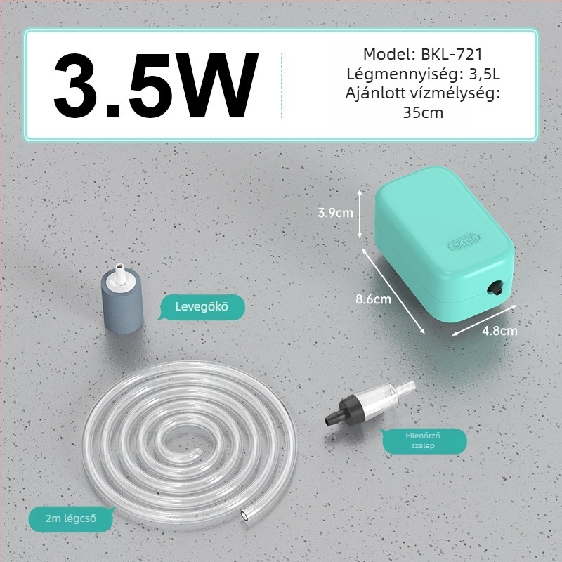 Akváriumi oxigénpumpa — csendes működés, Yinas márka, súly 176–706 g