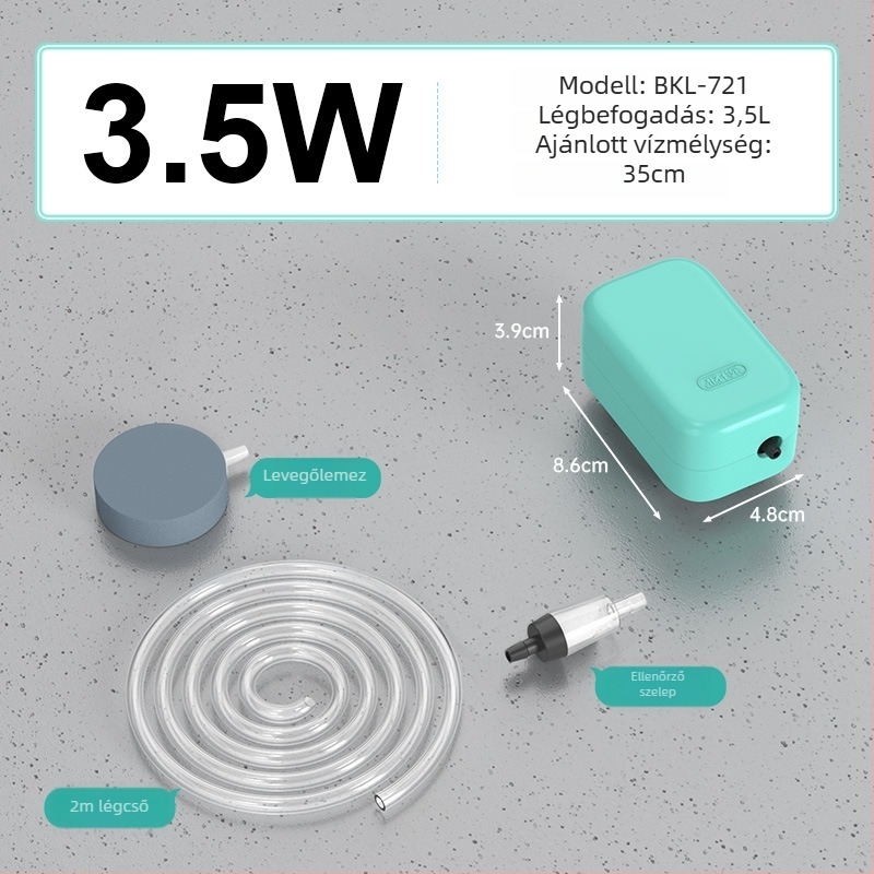 Akváriumi oxigénpumpa — csendes működés, Yinas márka, súly 176–706 g