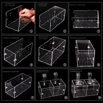 Akril akváriumi inkubáló doboz – többfunkciós, izolált apró halak és garnélák számára, összeszerelt