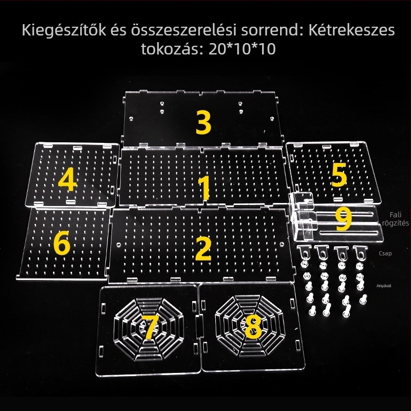 Akril akváriumi inkubáló doboz – többfunkciós, izolált apró halak és garnélák számára, összeszerelt