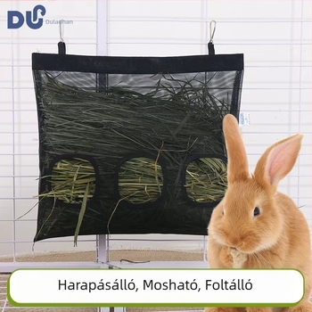 Nyúl és tengerimalac számára függő hálós szénatároló táska