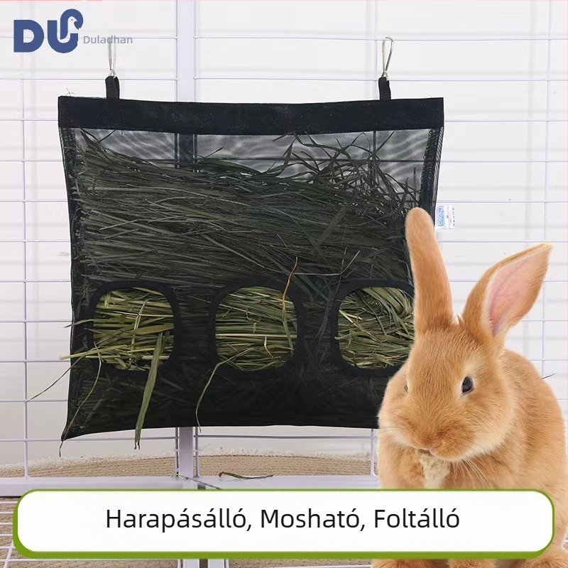 Nyúl és tengerimalac számára függő hálós szénatároló táska