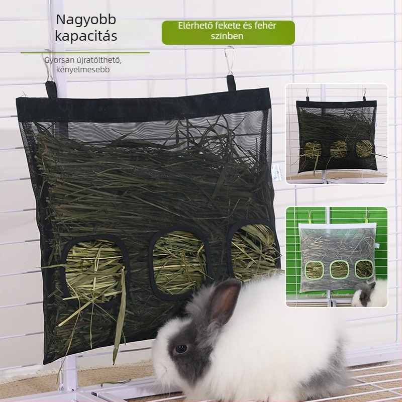 Nyúl és tengerimalac számára függő hálós szénatároló táska