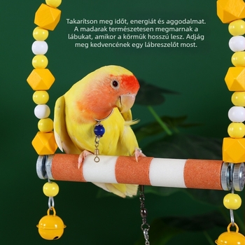 Papagáj játékok és kiegészítők – különleges lengő gyűrű madaraknak, karmavágó rúd, tigismintás, ketrecre létra, harapó játék (Származás: Shandong; Kor: Felnőtt; Tömeg: 10; Kategória: Háziállat)