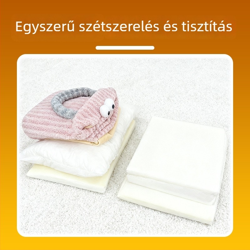 Macskafészek Moon Velvet, félig zárt, levehető és mosható, Bella league márka