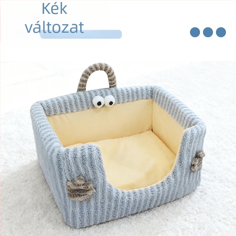 Macskafészek Moon Velvet, félig zárt, levehető és mosható, Bella league márka