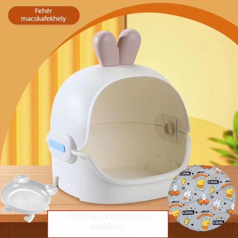 Macska villa – félig zárt kialakítás, levehető és mosható, műanyagból, Tenbabe
