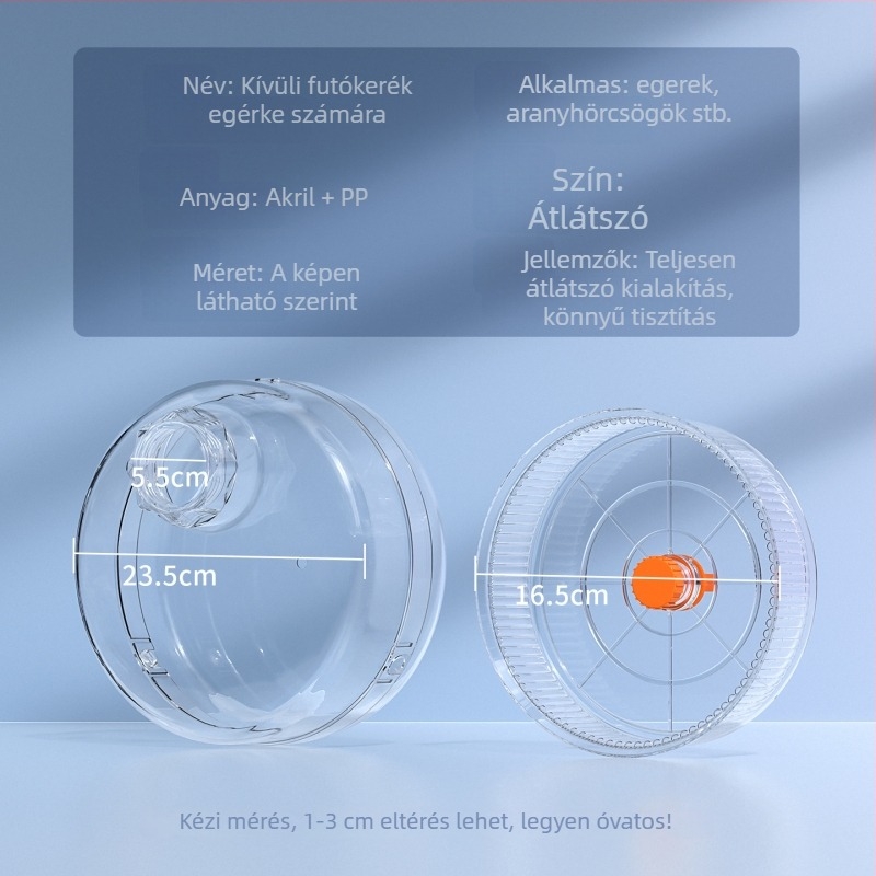 Szíriai hörcsög futókerék külső dobozzal, csendes működés, PP anyag