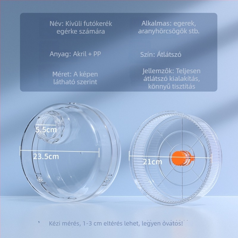 Szíriai hörcsög futókerék külső dobozzal, csendes működés, PP anyag