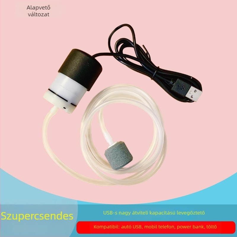 Akváriumhoz készült Ultra halk oxigénpumpa - Nagy térfogatú levegőztetés, Szabályozható (Márka: Hazai; Importált: Nem; Tömeg: Egyéb)