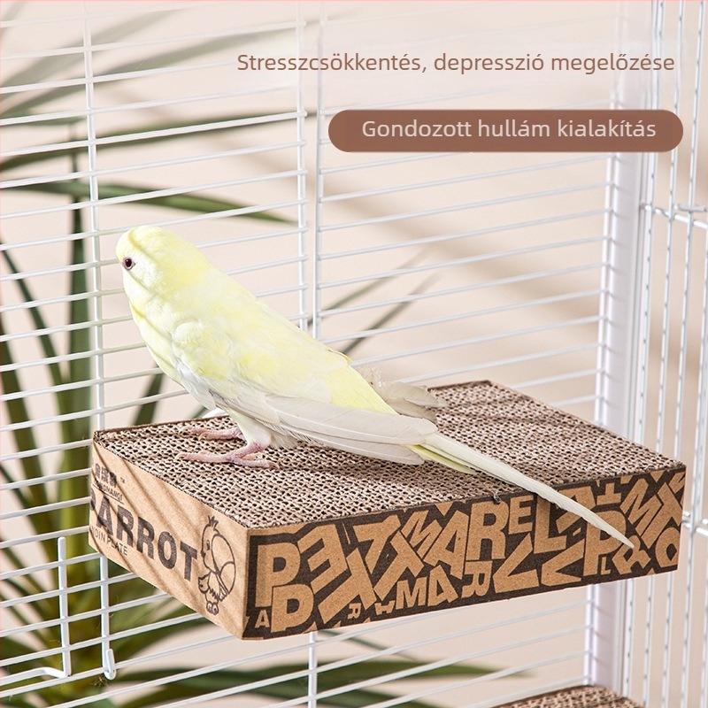 Chengxi papagáj játék karton platformával a csőrt reszeléséhez – ketrec kiegészítő
