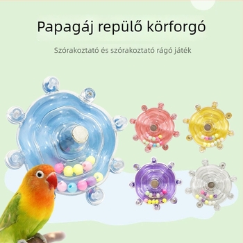 Műanyag papagáj játék forgó UFO kerékkel