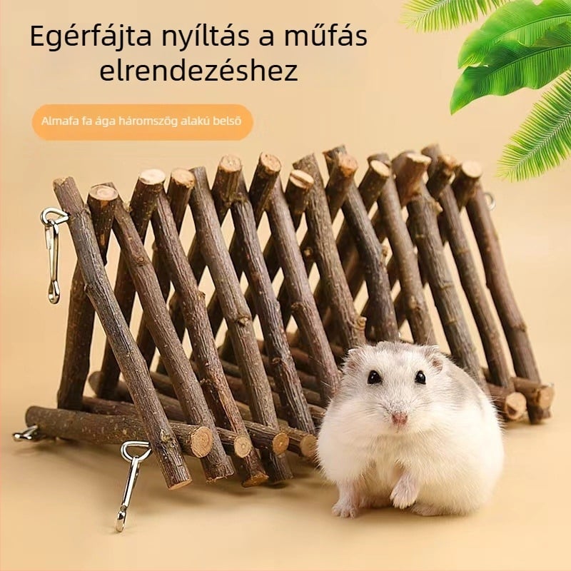 Hamster almafa-ágas mászó játék létrával – syriai hörcsög számára