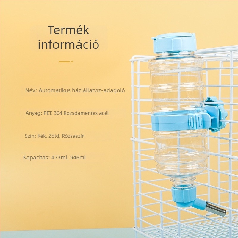 Függő gömbös itató automata, állatok számára, hamster és nyúl számára, szivárgásmentes, PP anyag