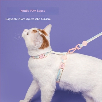 Macska hám és póráz – mellény-stílusú, állítható, kitörésbiztos, szövet anyag