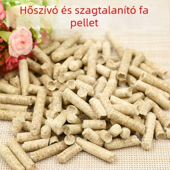 Fenyőfa pelletből készült macskaalom aktív szénnel, dezodoráló és nedvesség-elszívó, tételben