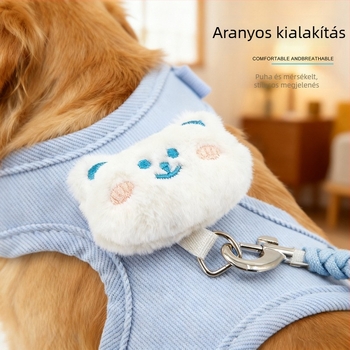 Macska és kutya mellény-stílusú pórázkészlet, poliészter, LH márka