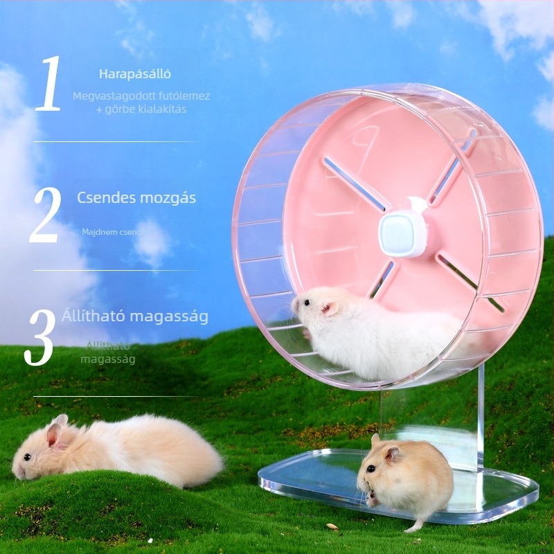 Hamster futókerék, csendes treadmill, akril, eredet Shandong, márka Happy Parrot