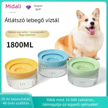 Middall Kisállat víz tál - lebegő, átlátszó, anti-spritz, függő, PET+PP+PVC