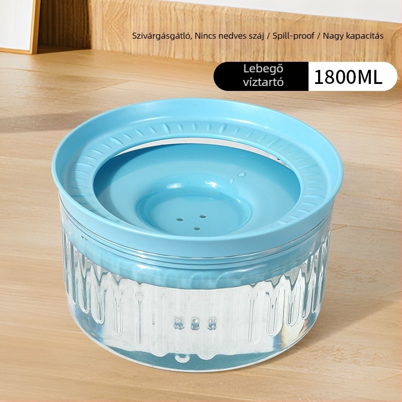Middall Kisállat víz tál - lebegő, átlátszó, anti-spritz, függő, PET+PP+PVC