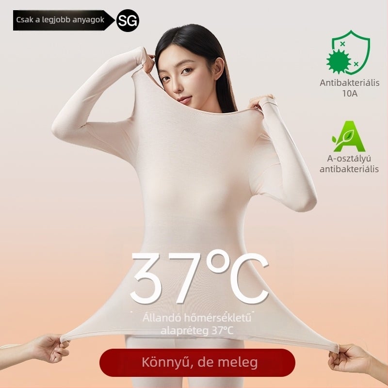 Női Modal termosz alapréteg készlet – vékony, egyrétegű, fűtés, antibakteriális, 51,5% Modal