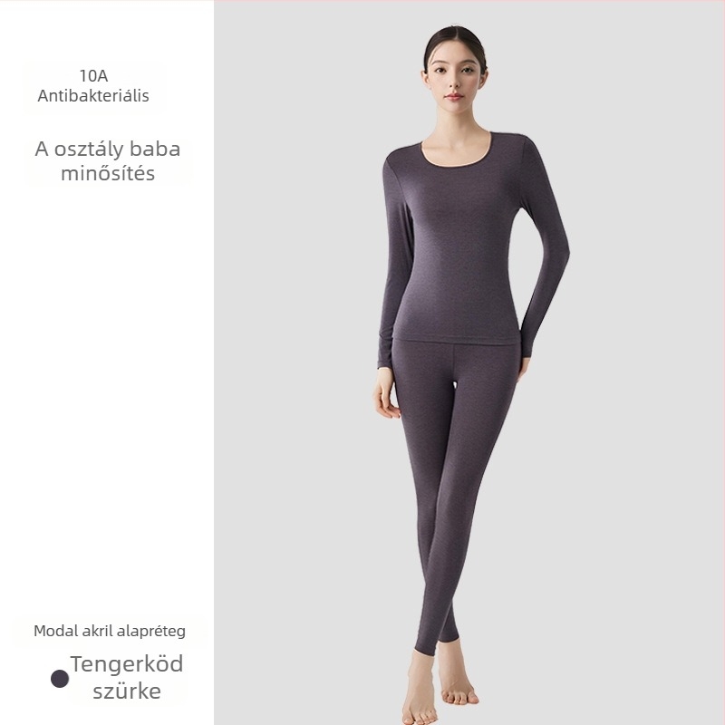 Női Modal termosz alapréteg készlet – vékony, egyrétegű, fűtés, antibakteriális, 51,5% Modal