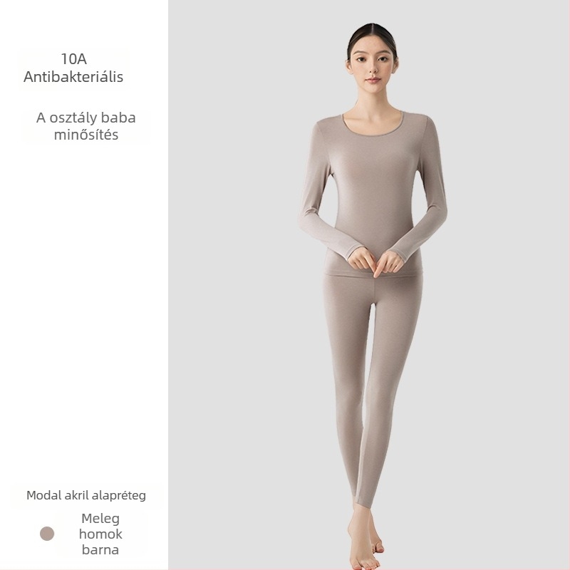 Női Modal termosz alapréteg készlet – vékony, egyrétegű, fűtés, antibakteriális, 51,5% Modal