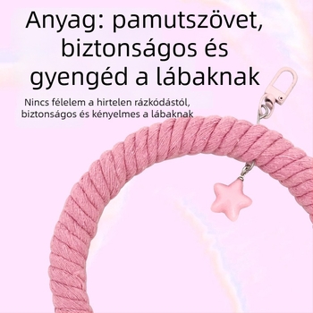 Papagáj hintázó játék pamutszálas gyűrűkkel, Tiger Skin Peony mintával, madárketrec kiegészítő