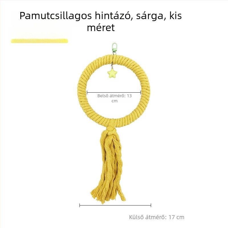 Papagáj hintázó játék pamutszálas gyűrűkkel, Tiger Skin Peony mintával, madárketrec kiegészítő