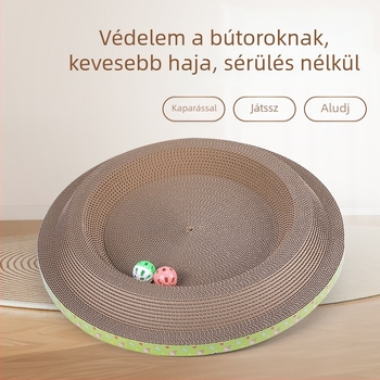 Kétoldalas macska karmoló deszka és fészek-játék, vastag B-hullám kartonból, aranyos stílus, csomag 23–30 darab