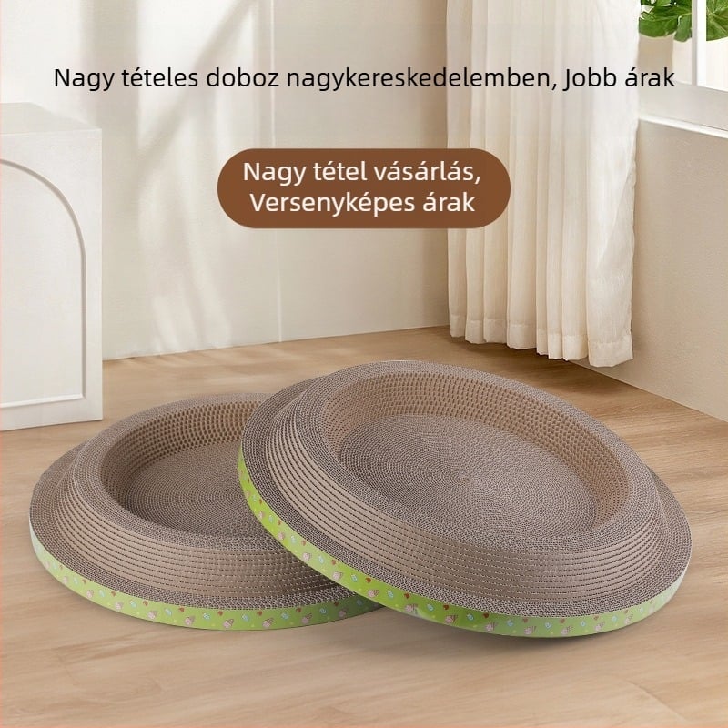 Kétoldalas macska karmoló deszka és fészek-játék, vastag B-hullám kartonból, aranyos stílus, csomag 23–30 darab
