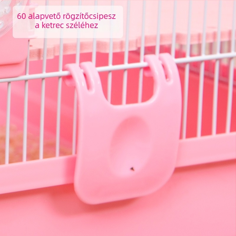 Akril hamster ketrec tartozékok – DIY rögzítő rugós pántok, csavaros oldalsó csatok, ketrecalap; márka Bay nest; nem importált