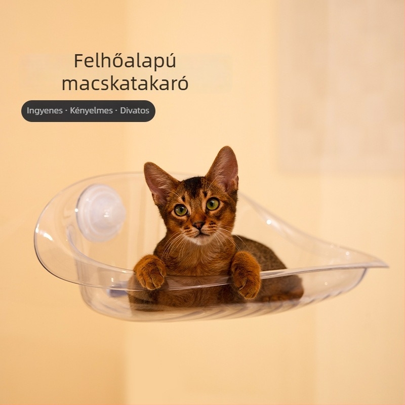 Függő macska-hammock műanyag kivitel, Claw márka, minden évszakra, macska mászóállvány