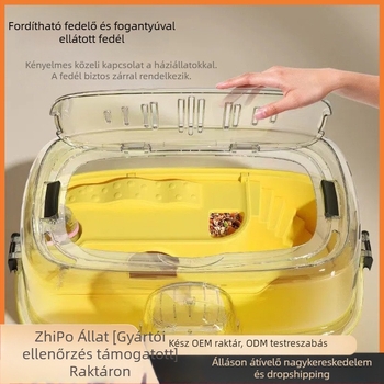 Hámsterketrec, PP anyag, téglalap alakú, kivehető dizájn, rajzfilm-stílus