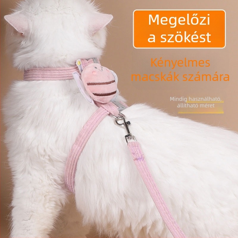 Hartley nejlonból készült I-alakú macska mellrögzítő hám pórázzal, bővíthető