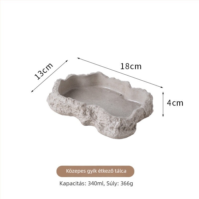 Hüllők számára etető- és itatóedény kőhatású fürdőmedencével (Anyag: Lengyel cement; Márka: Shuo ni; Alkalmas: hüllők; Licencelt magánmárkák: Igen)
