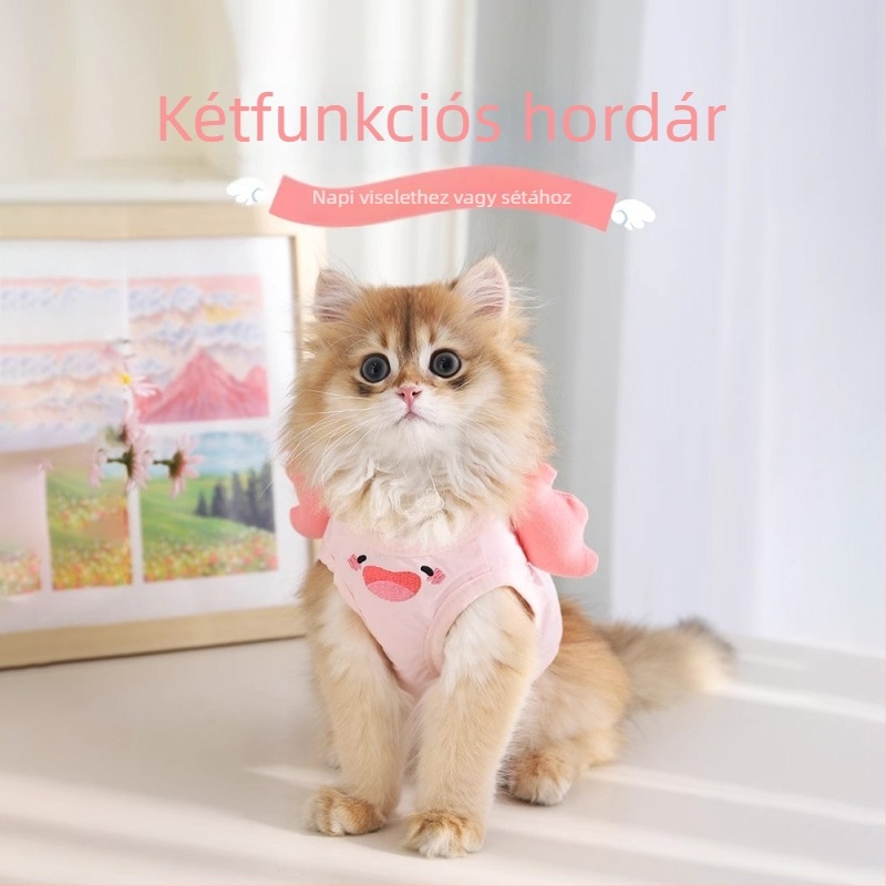 Mellény-stílusú hám macskáknak és kisméretű kutyáknak, poliészter, fix méret