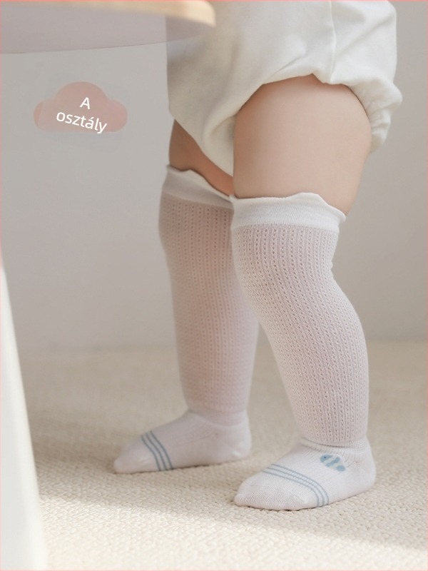 Gyerek zokni nyárra, ultra vékony, szúnyogmentes, hosszú cső, cartoon mintával