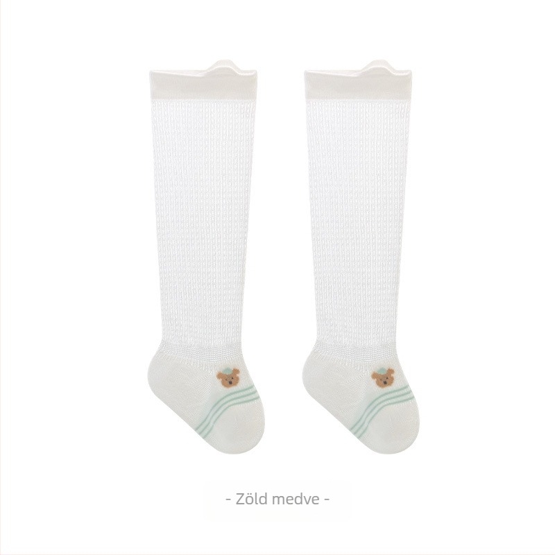 Gyerek zokni nyárra, ultra vékony, szúnyogmentes, hosszú cső, cartoon mintával