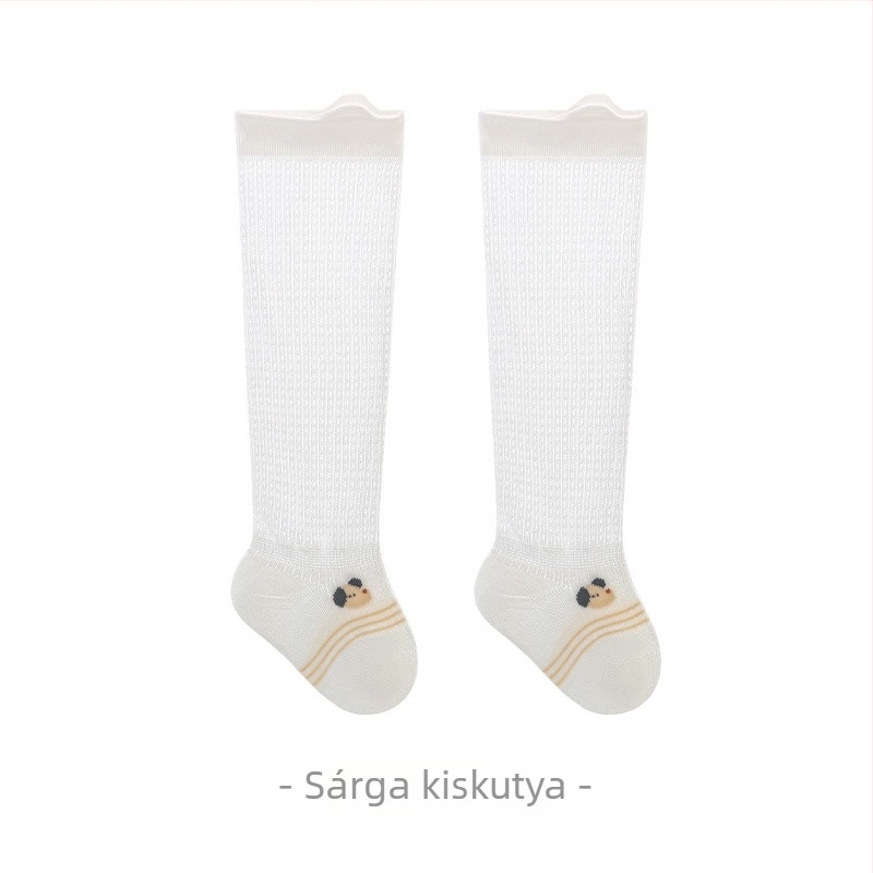 Gyerek zokni nyárra, ultra vékony, szúnyogmentes, hosszú cső, cartoon mintával