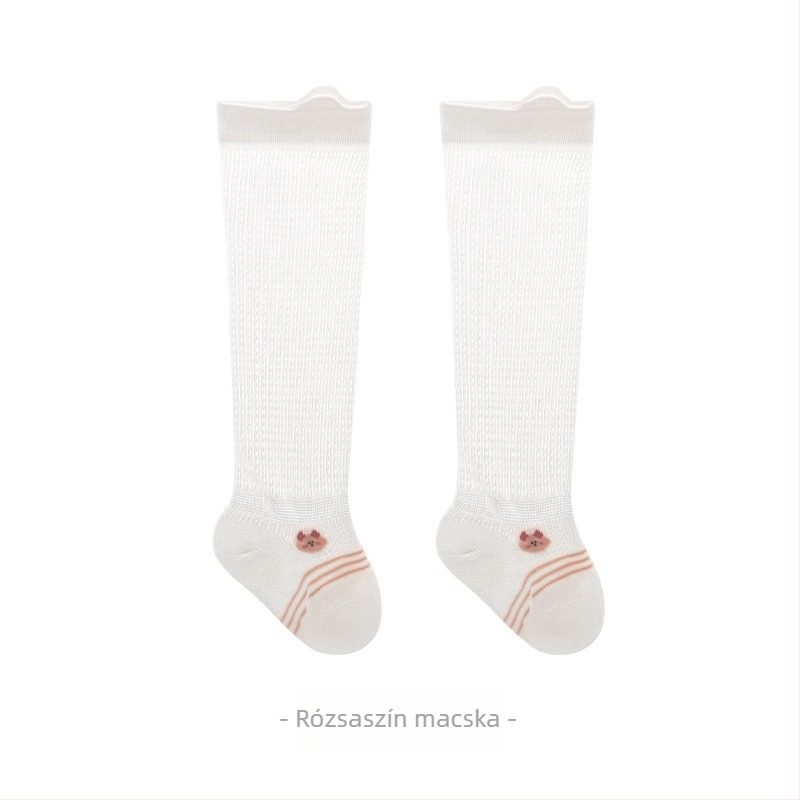 Gyerek zokni nyárra, ultra vékony, szúnyogmentes, hosszú cső, cartoon mintával