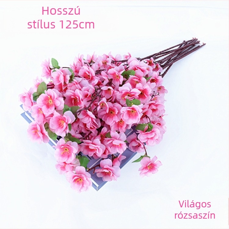 Őszibarackvirág ág dekorációhoz; Anyag: selyem virág; Fajta: Mesterséges őszibarack virág; Súly: 80 g; Felhasználás: Esküvő, Otthoni dekoráció