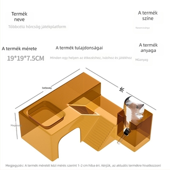 Hamster élőhely panorámás, átlátszó fészekkel, futópályával és villával; tartalmaz víztartályt és etetőtálat — Anyag: műanyag, Márka: Silly Darling