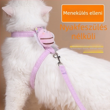 Állítható macska hám és póráz, nylon anyagú