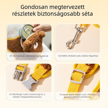 Macska mellény-stílusú póráz, gyapjú kapszula szövet és lélegző hálóval, nem visszahúzható, őszi-téli.