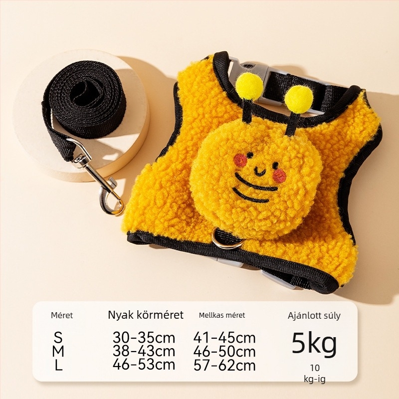 Macska mellény-stílusú póráz, gyapjú kapszula szövet és lélegző hálóval, nem visszahúzható, őszi-téli.