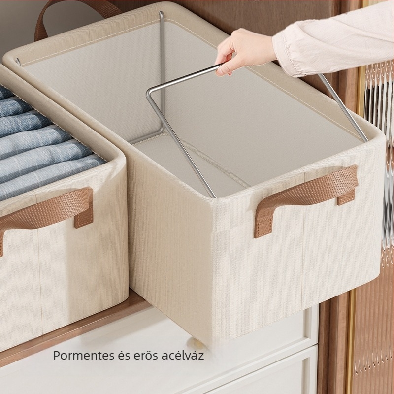 Garderóbba helyezhető tároló doboz, pamut- és lenvászonból készült ruhák szervezője, ágynemű és alsónemű tároló, nadrágok rendezője (Anyaga: pamut és len; Stílus: egyszerű; Privát Márka: Nem)